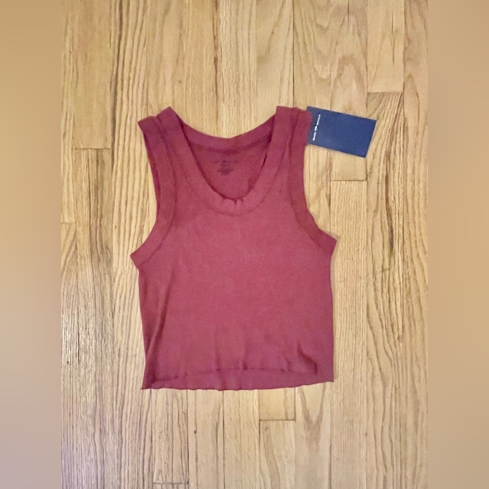 Brandy Melville Red Ribbed Cropped Tank